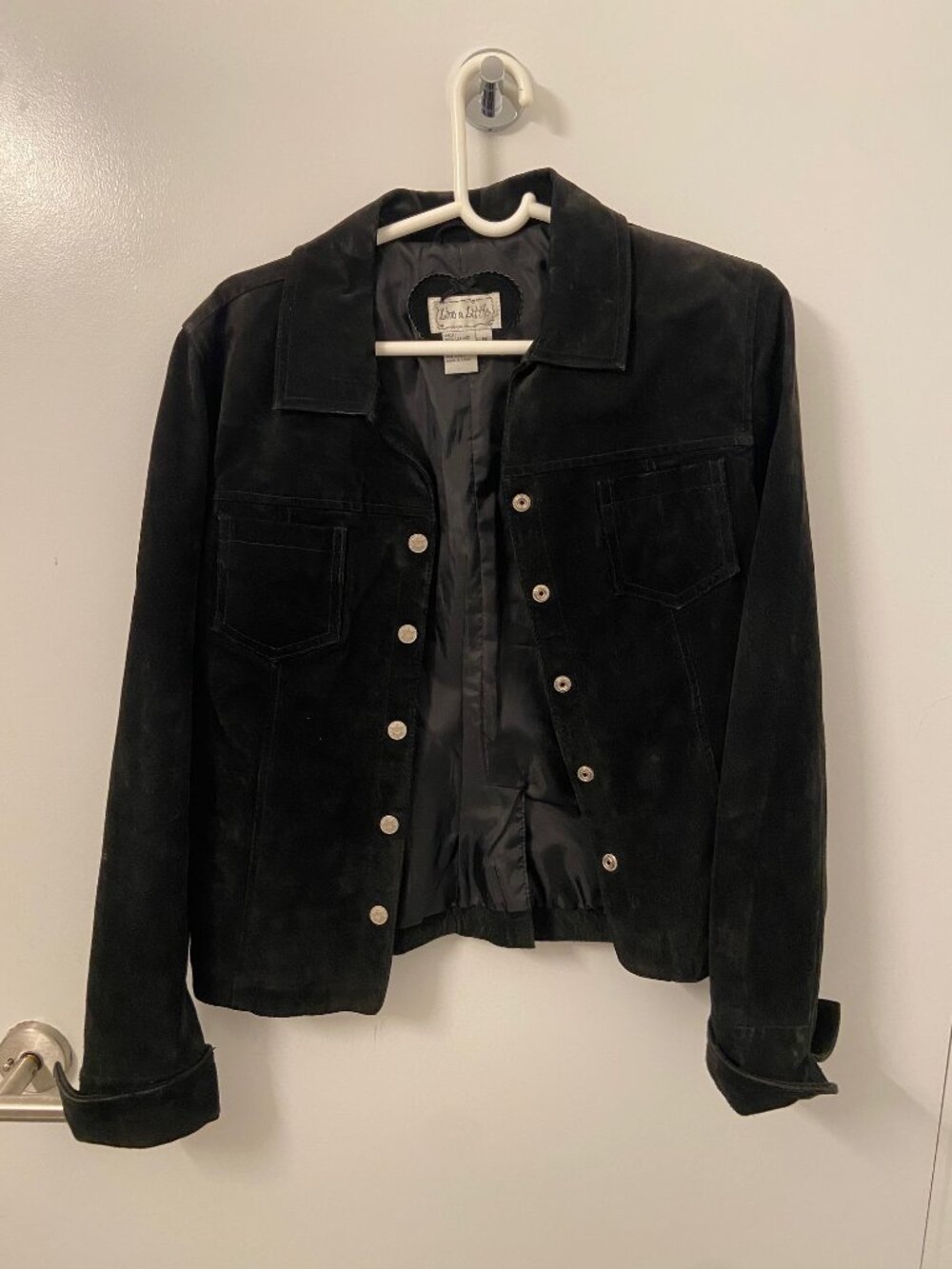 Vintage black suede jacket (100% leather shell)